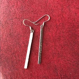 A simple hammered silver earrings